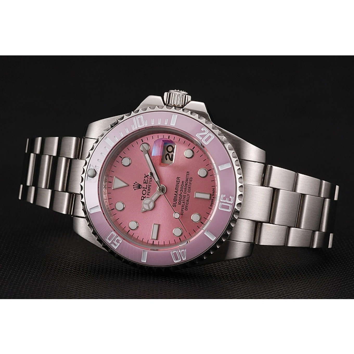 AAA replica watch Pink Steel Rolex Pink Submariner 1453865 Bracelet Bezel Dial Stainless 0612